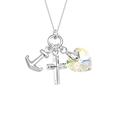 Elli Halskette Damen Anker Herz Kreuz Anhänger Filigrian mit Kristallen aus 925 Sterling Silber