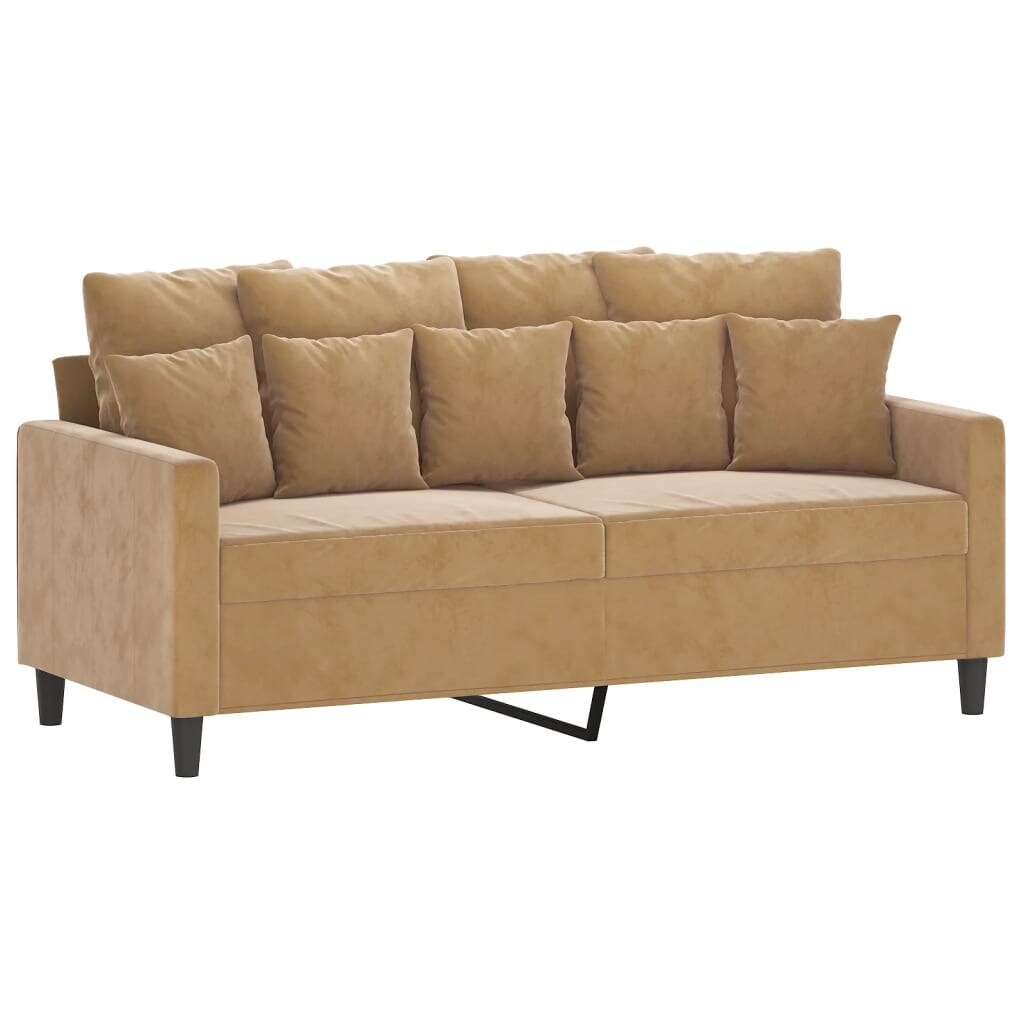 vidaXL 2-Sitzer-Sofa Braun 140 cm Samt Image