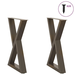 vidaXL Esstisch Beine 2 Stück Naturstahl 60x(72-73,3) cm Stahl Image
