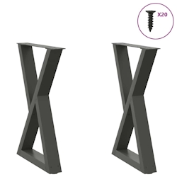 vidaXL Esstisch Beine 2 Stk. Anthrazit 60x(72-73,3) cm Stahl Image