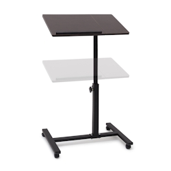 Relaxdays Laptoptisch höhenverstellbar, Laptopständer Holz, mit Rollen, drehbar, HxBxT: 95 x 60 x 40,5 cm, schwarz Image