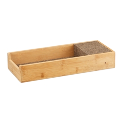 Relaxdays Messerhalter Bambus, Schubladeneinsatz für Messeraufbewahrung, Schubladenorganizer, HBT: 6,5x38x15,5cm, natur