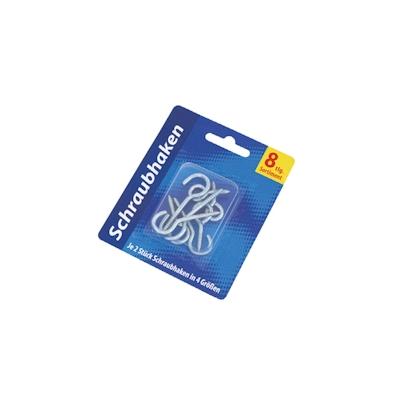 Schraubhaken-Sortiment, 8tlg. Hakenschraube Metallhaken Einschraubhaken Deckenhaken Wandhaken Aufhängehaken Montageschraubhaken Image