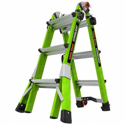 LITTLE GIANT LADDERS 17113-001 Multipurpose Ladder, 10 11/12 ft, Fiberglass,