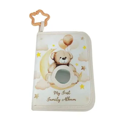 Photo Album For Baby Cute Bear Design Soft Photo Book Multifunctional Portable Picture Book Picture Album With Star Hook For
