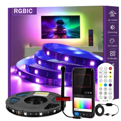 Smart TV LED Backlight with Camera for 40-50 inch Screens, LED Strip Lights Sync to Screen& Music, Color Changing Lights for TV