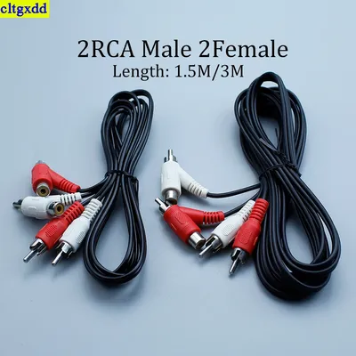 cltgxdd 1piece 2RCA Male to Female 1/2 Lotus Audio Cable Lotus Cable Video Cable TV Box Audio Distributor Cable Power Cable