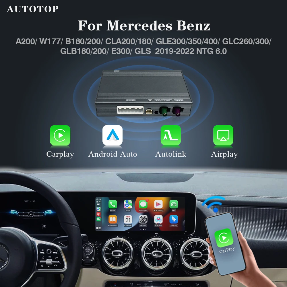 AUTOTOP 10,25/12,3 Zoll Dual-Touchscreen Android Carplay für Mercedes Benz New A C E GLA MBUX NTG6.0 Head Unit After 2018 Modell Image