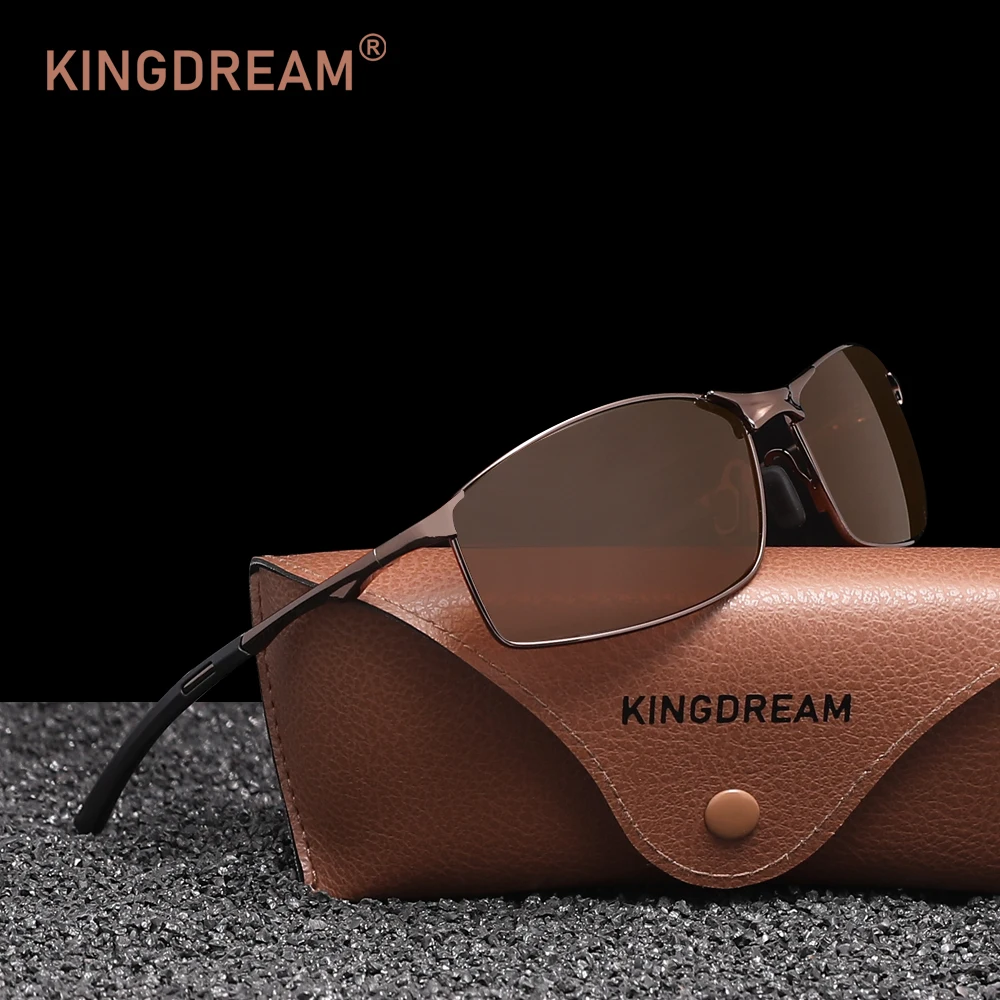 Mode Polarisierte männer Sonnenbrille UV400 Legierung Luxus Rechteckige Gläser Outdoor Angeln Brillen Goggle Image