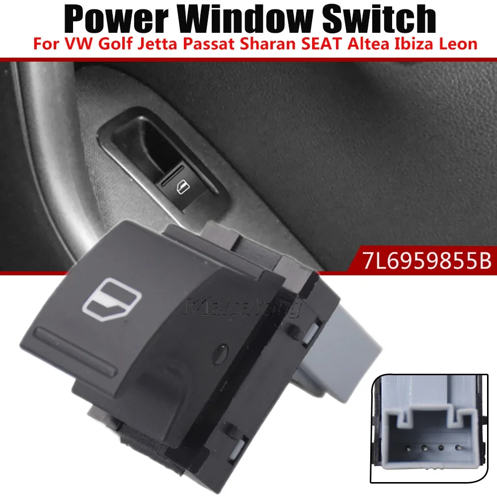 Fenster Power Schalter Taste 7L6959855B 1K0959855 Für VW Golf MK5 6 Passat B5 Jetta B6 Amarok Sharan Tiguan Touran Touareg Image