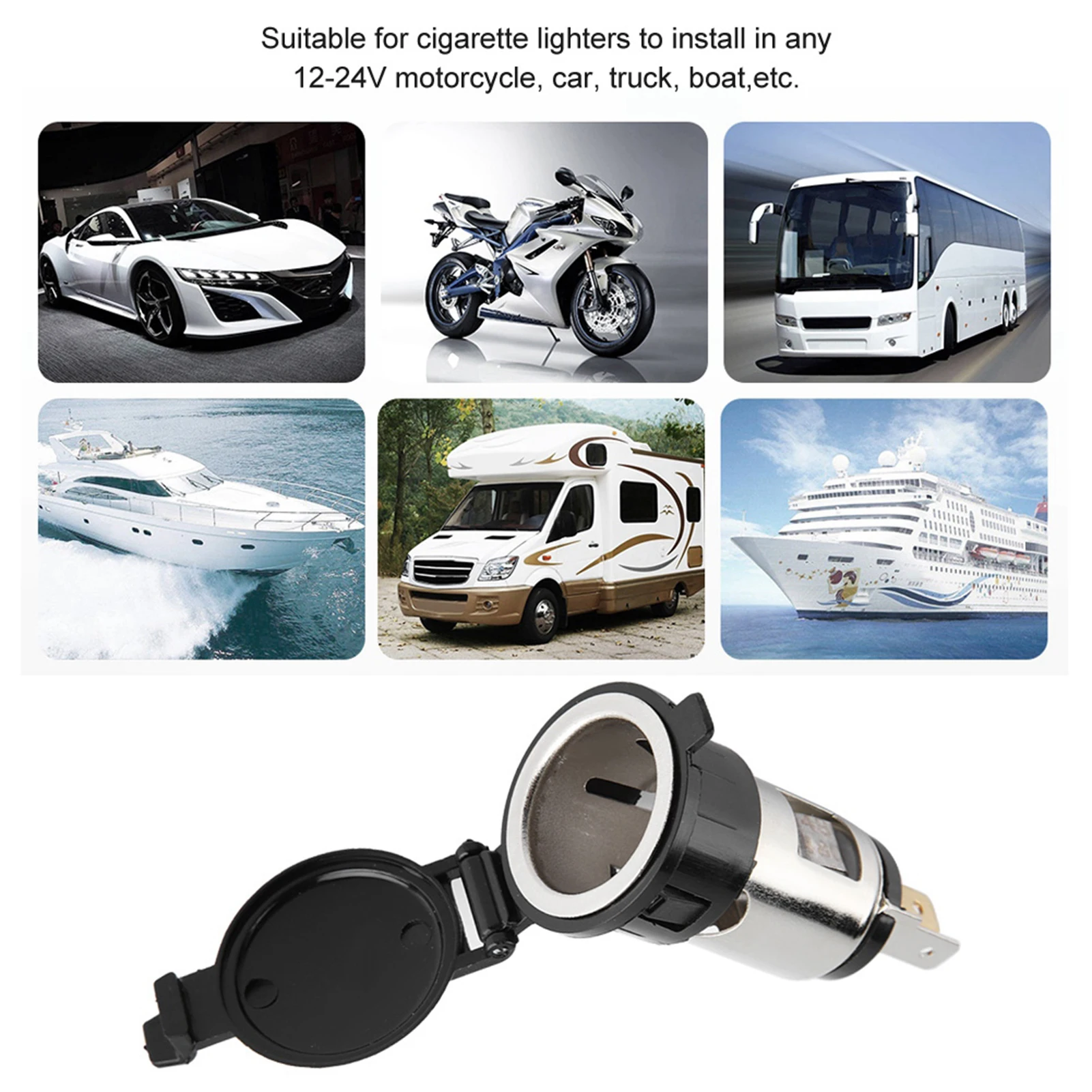 12–24 V Zigarettenanzünder-Adapter, Power-Zigarettenanzünder, Buchse für Auto, Motorrad, Motorrad, Zigarettenanzünder