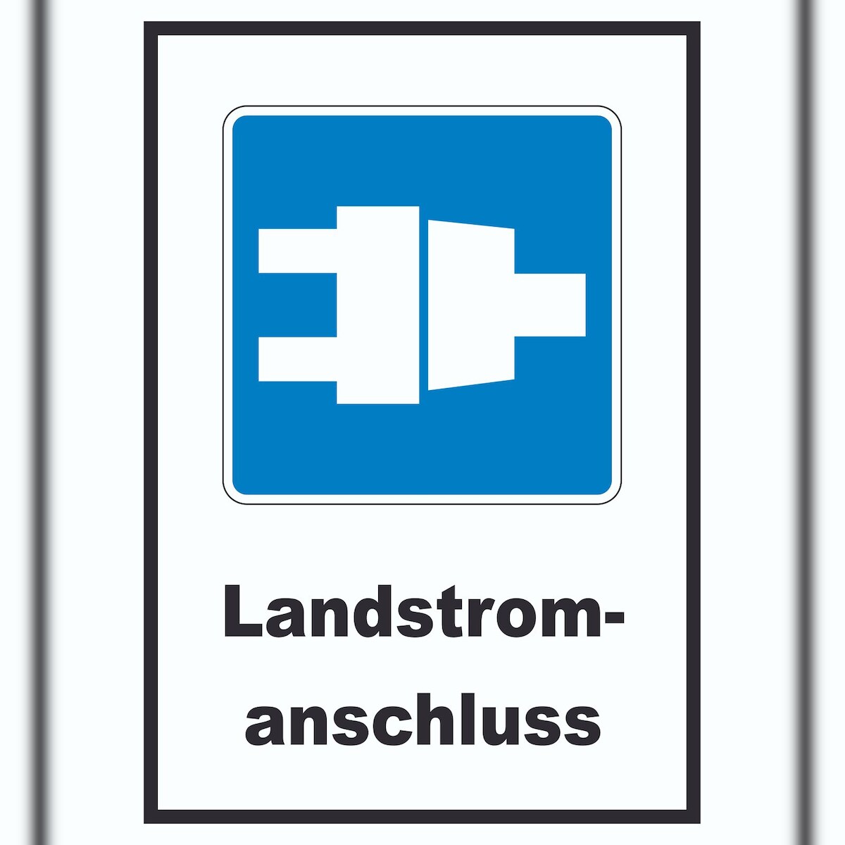 HB-Druck Landstromanschluss für Schiffe Symbol und Text A1 Rückseite selbstklebend Image