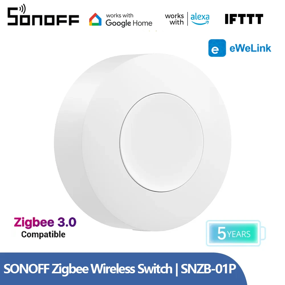SONOFF SNZB-01P Zigbee Smart Scene Switch Benutzerdefinierte Taste Ewelink App Sprachsteuerung über Alexa Google Smartthings Yandex Alice Image
