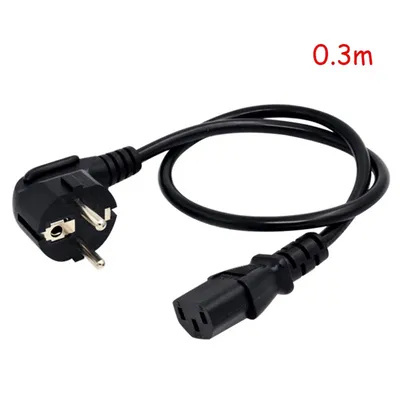 Langlebiges EU-Stromkabel, Euro-Typ F, Schuko-Stecker, IEC C13, Netzteilkabel für PC, Computer, Monitor, Drucker, TV (0,3 m, EU-Stecker)