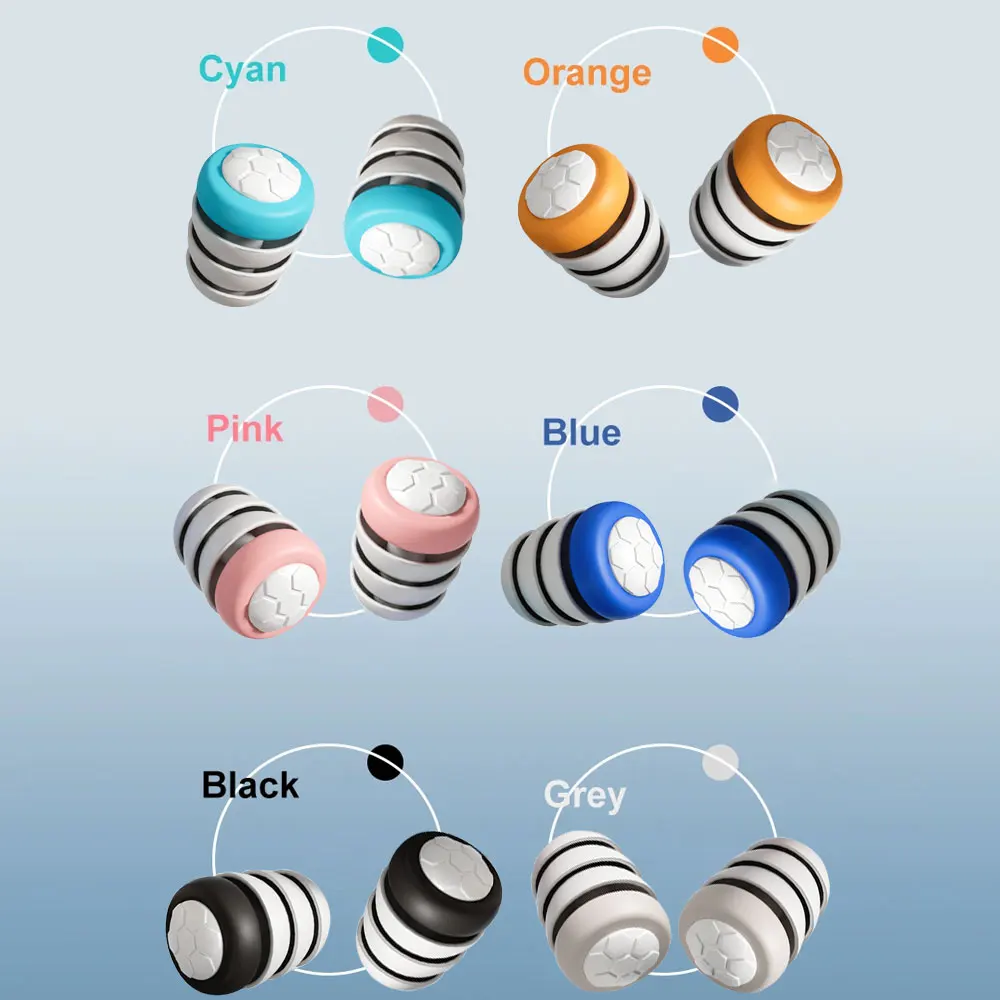 HUAK 1 Paar 3-lagige Silikon-Ohrstöpsel – Geräuschunterdrückung und wiederverwendbar, zum Schwimmen und Schlafen, mehrere Farben erhältlich Image