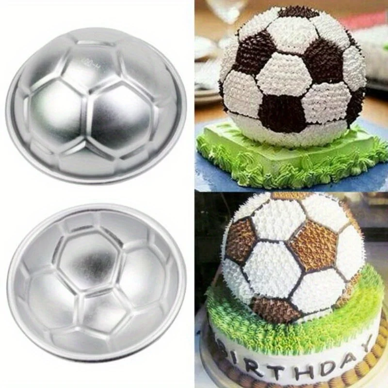 Fußballförmige halbrunde Form aus Aluminium, halbrunde Schokoladenform, Backwerkzeuge Image