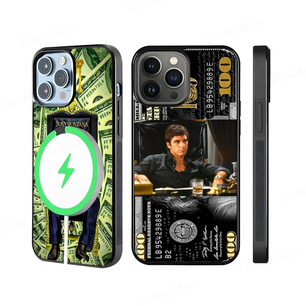 Klassische S-Scarface Film Tony Handyhülle Magnetische Hülle für iPhone 17 16 14 13 12 11 15 Pro Max Plus für Wireless Charge Cover Image