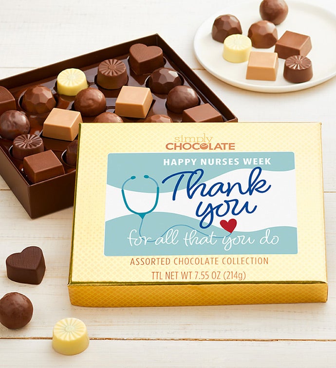 Happy Nurses Week 18Pc Chocolate Box, Family Item Food Gourmet Candy Confections Chocolate, Gifts by Simply Chocolate