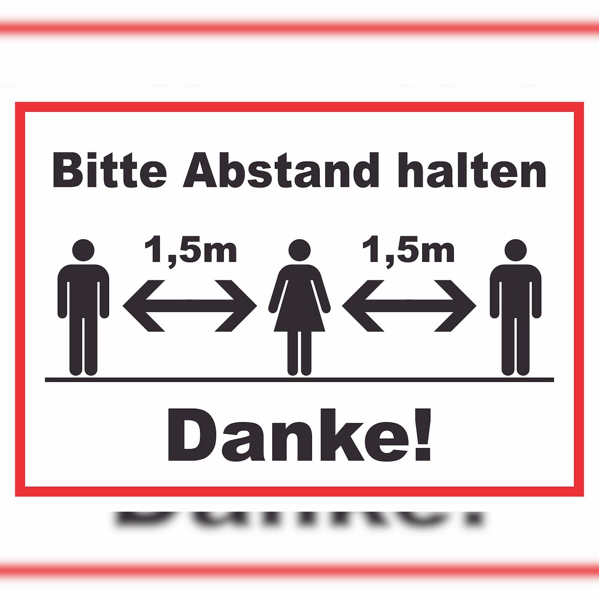 HB-Druck Bitte 1,5 m Absatnd halten Schild A2 (420x594mm) Image