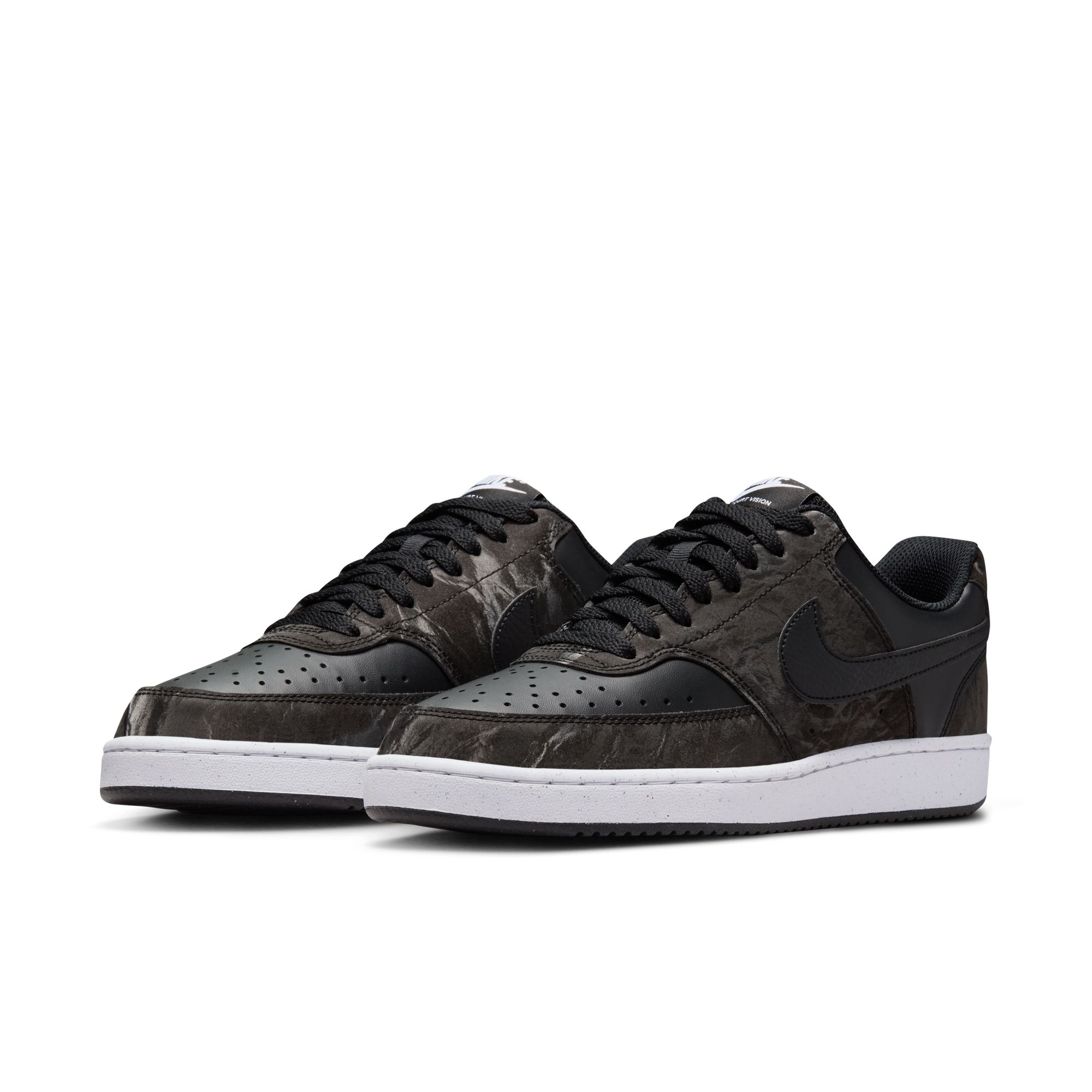 Sneaker NIKE SPORTSWEAR "W COURT VISION LO NN", Damen, Gr. 38, schwarz, schwarz, weiß, Synthetik, Schuhe Sneaker