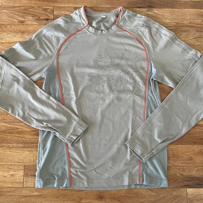 Lululemon Athletica Swim | Lululemon Athletica Men's Light Gray Rash Guard With Orange Accents | Color: Gray | Size: S