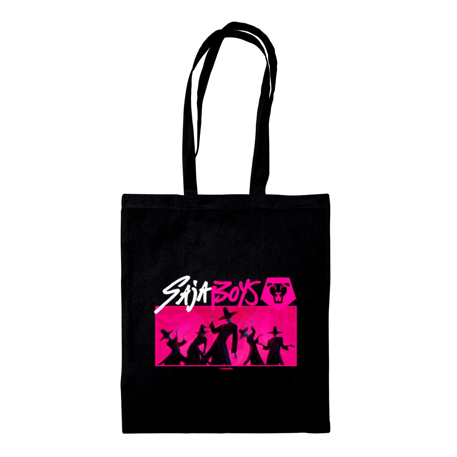 K-pop Demon Hunters Unisex Saja Boys Tote Bag (black/pink) - One Size | K-pop Demon Hunters Sale | Discount Designer Brands