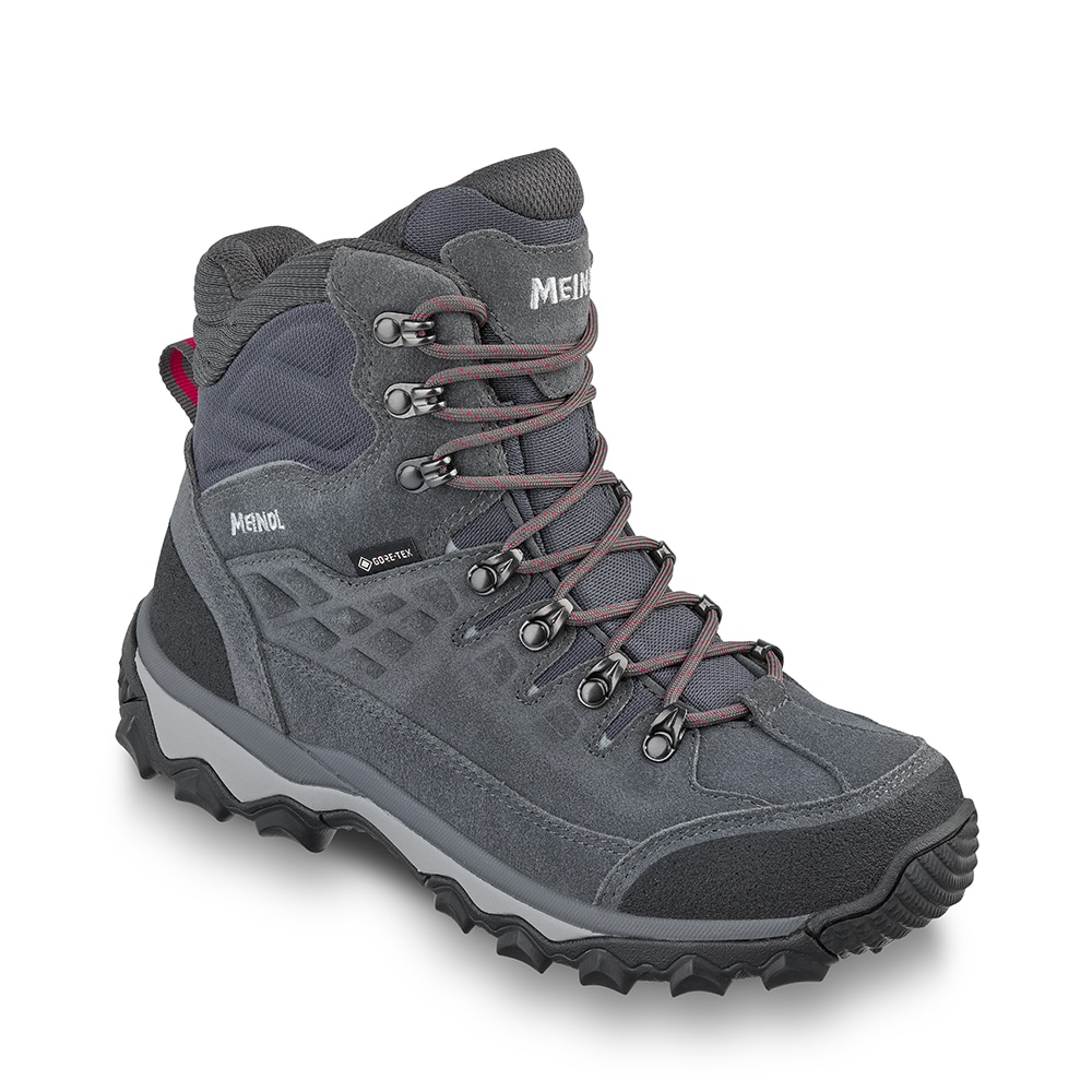 Wanderschuh MEINDL "Meindl Silian Lady GORE-TEX grau", Damen, Gr. 37, grau, Mesh, Veloursleder, unifarben, Basic, Schuhe Wanderschuh, Topseller
