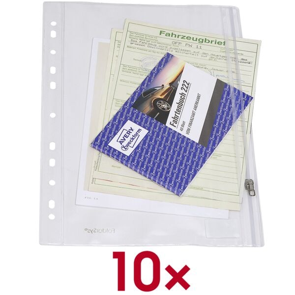 Foldersys Dokumententasche 19x30,5 cm 10 Stück transparent, 19x30.5 cm Image