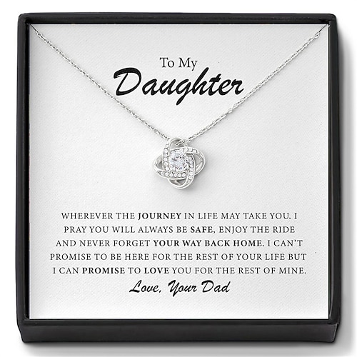 Collier pour ma fille, cadeau de Noël pour fille avec boîte à message, cadeau de bijoux d