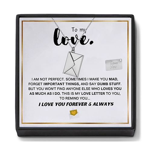Collier «à mon amour», cadeau de Noël pour couple, bijoux romantiques avec boîte à message, cadeau d