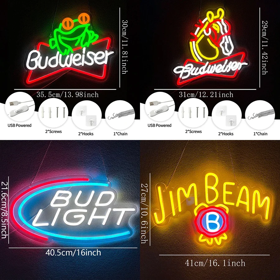 Led Neon Light Beer Light up Sign for Man Cave Bedroom Bar Pub Bistro Shop Party Wall Art Decor Beer Neon Sign for Wall Decor,