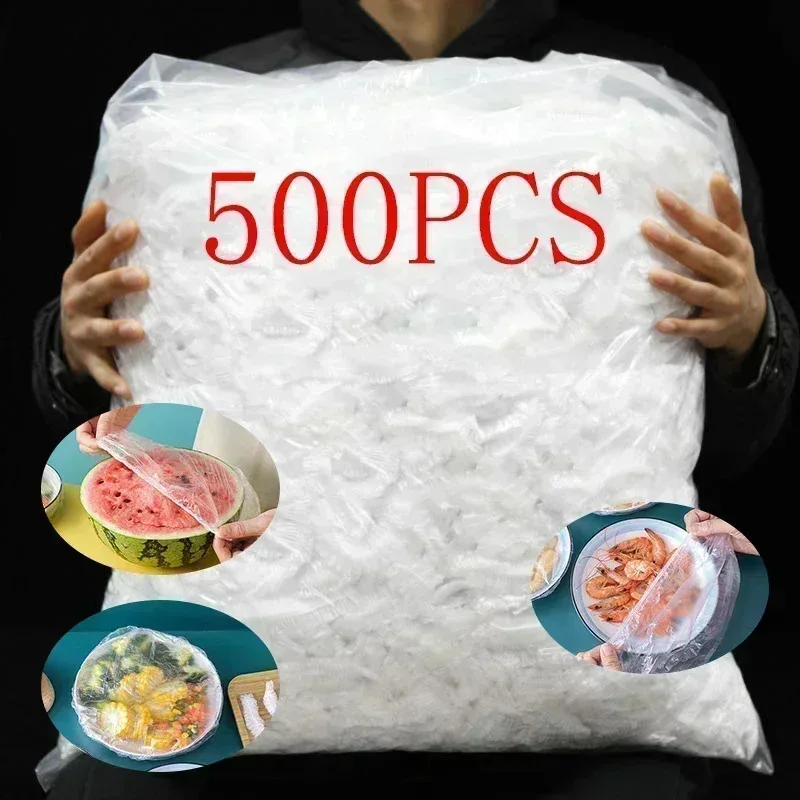 20/50/100/200/300/500 pièces Film de conservation des aliments frais couverture des aliments sac de rangement de fruits et légumes enveloppe extensible bol plat couverture sac de rangement