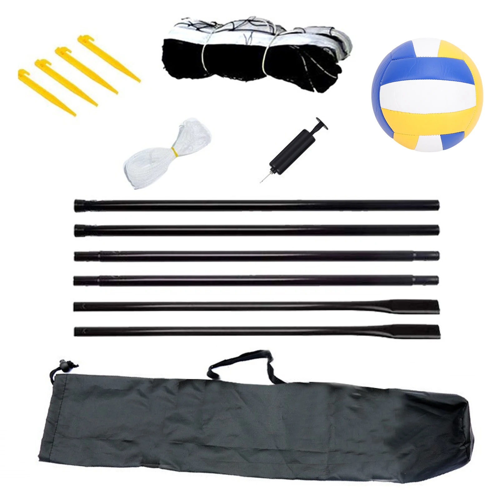 Portable Beach Volleyball Net with Stand and Volleyball for Backyard Outdoor Beach Volleyball and Net Set