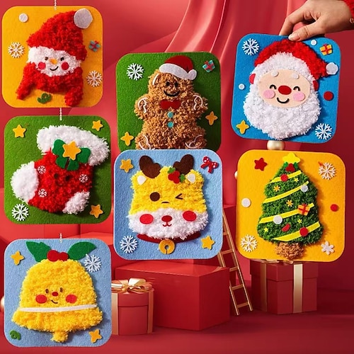 DIY-Weihnachtsstickset, Nähset für Kinder, süße Tier-Nähprojekte, einfaches Basteln mit englischen Anweisungen, perfekt für Anfänger Image