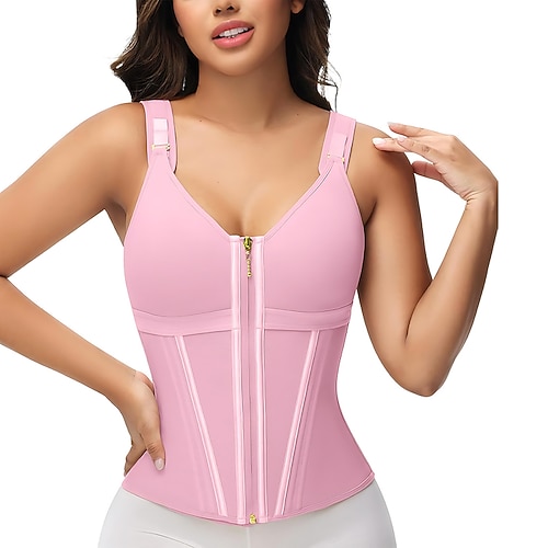 Damen Einfach Atmungsaktiv Bauchkontrolle Taillentrainer Korsettweste Zum Fitnessstudio Sport und Fitness Image