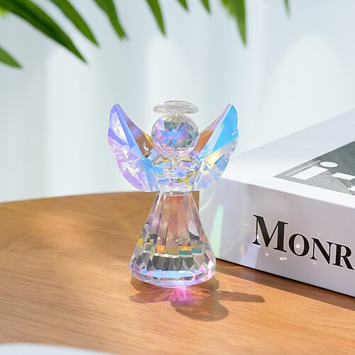 1 Stück Kristall-Engel-förmiges dekoratives Kunsthandwerk Fensterbankprisma Lichtfangender dekorativer Sonnenfänger Dekorative Ornamente Geeignet für Fest- und Feierdekoration Heimdekoration Image