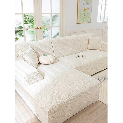 Elastischer Sofabezug aus Jacquard-Samt für alle Jahreszeiten, dicker, rutschfester und spritzwassergeschützter, vollständig umwickelter Schonbezug, maschinenwaschbarer, staubdichter und farbechter Image
