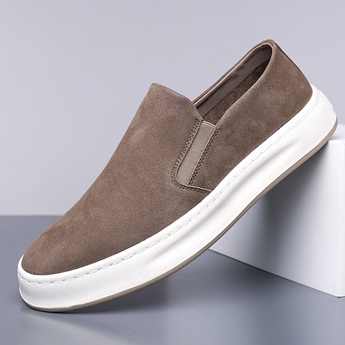 Herren-Sneaker in Taupe mit weißer Sohle – leichte Freizeitschuhe für Frühling, Sommer und Streetstyle-Mode Image