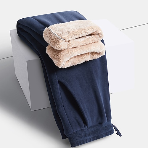 Herren Jogginghose Fleecehose Hose Winterhose Kordelzug Tasche Elastischer Bund Einfach Komfort Warm Sport im Freien Täglich Mode Lässig Schwarz Rosa Mikroelastisch Image