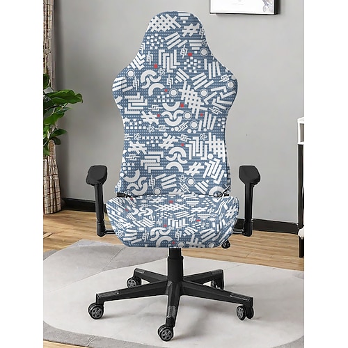 Stuhlbezug mit geometrischem Aufdruck für die Küche, Schonbezug aus Polyester, strapazierfähiger, rutschfester Stuhlschutz für Esszimmer und Zuhause