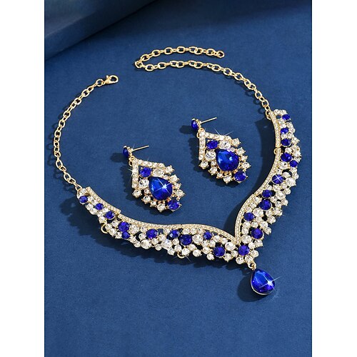 Damen-Set aus lilafarbener Strass-Halskette und Ohrringen – funkelnder Vintage-Schmuck für Partys im Gatsby-Stil, Gesellschaftstänze und formelle Abendveranstaltungen Image