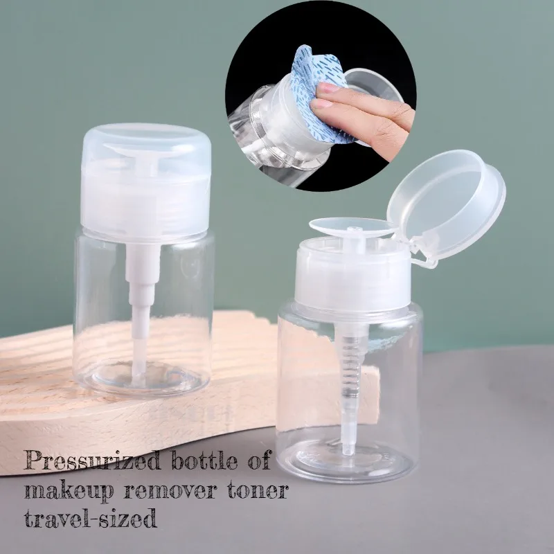 1pc 100ml200ml Presse Flasche Transparent Pfropfen Wimpern Reinigung Wasser Entferner Kleber Schönheit Nagel Salon Kosmetik Make-Up-Tools