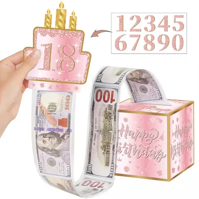 1pcs Birthday Cash Gift Box with Cake Card Funny Pumping Money Box Creative Birthday Gifts for Men Women ﻿