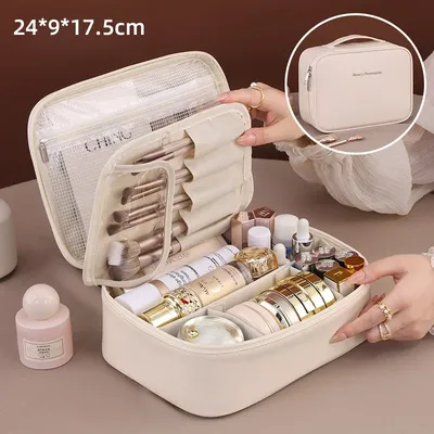 New Fashion Women's Cosmetic Bag Portable Storage Bag Large Capacity Luxury Makeup Bag Travel Organizer Essentials Toiletry Bags