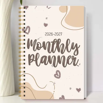 A5 2026.1-2027.12 Monthly Planner, 24 Months, Spiral Bound Agenda Organizer with Calendar, Notes,Academic Office School Supplies