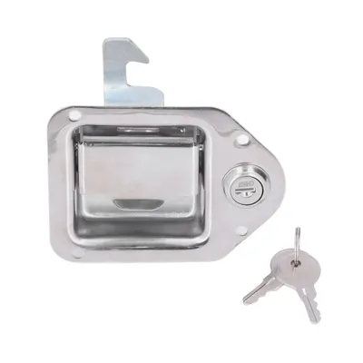 RV Toolbox Handle Latch Tool Box Handle Latch with 2 Keys 304 Stainless Steel Silver Paddle Lock for Truck RV Trailer ATV UTV