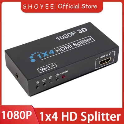 HD-kompatibler Splitter 1x4 HDMI Video Splitter Verstärker 1 in 4 Out Full HD 1080P HD Verteiler Adapter für PS4 PC HDTV Box