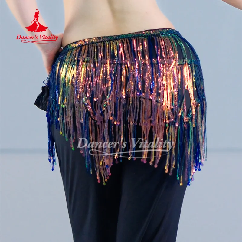 Bauchtanz-Übungszubehör, Pailletten, Quaste, Taillenschal, orientalischer Tanz für Erwachsene und Kinder, Hüfttuch, Tanzvitalität Image