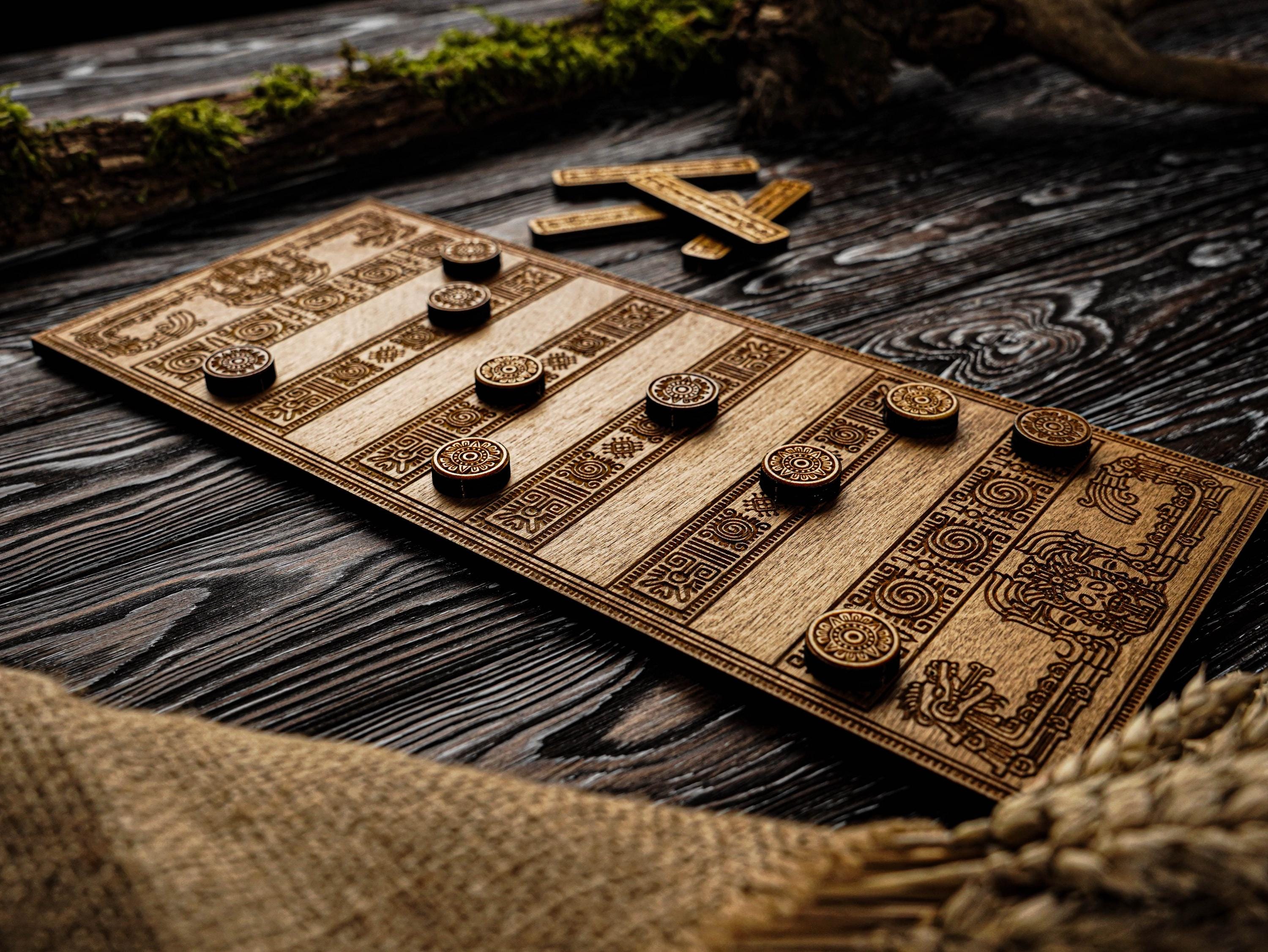 Gioco da tavolo Puluc, replica del gioco Puluc, gioco da tavolo dei nativi americani, gioco da tavolo strategico, gioco di strategia antico, gioco da