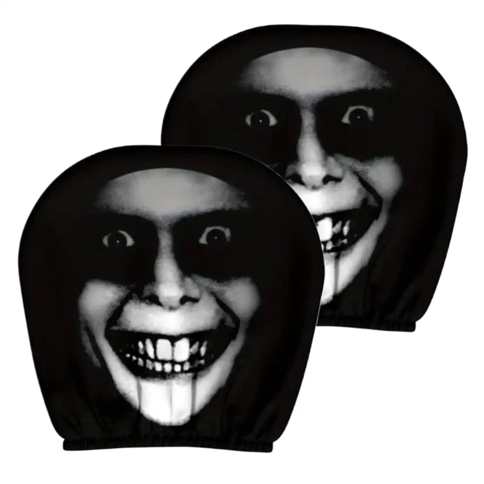 Autositz-Kopfstützenabdeckung, Halloween, gruseliges Gesicht, Auto-Kopfstützenabdeckungen, lustiges Fahrzeugzubehör für Schulbus, Pickups, Limousine, LKW Image